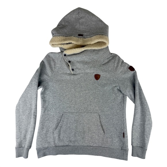 Wanakome Tops - Wanakome Hestia Hoodie Womens XXL Gray Sherpa Lined Cowl Neck Pullover
